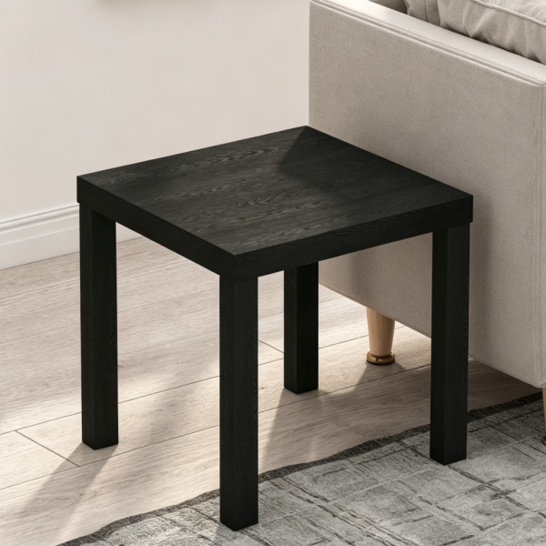 Classic Black Square Side Table 1 8 Inch Thick Tabletop